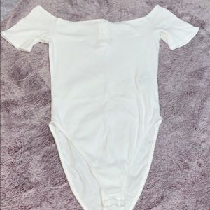 White off the shoulder bodysuit